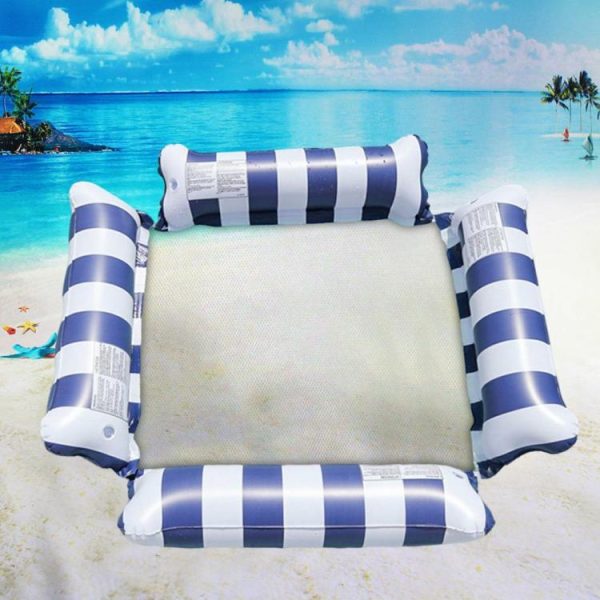 Water fun |   PVC Water Hammock Leak Proof Stripe Inflat Air Mattress for Summer Pool Supplies