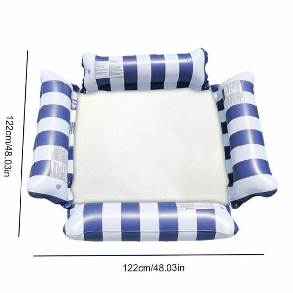 Water fun |   PVC Water Hammock Leak Proof Stripe Inflat Air Mattress for Summer Pool Supplies