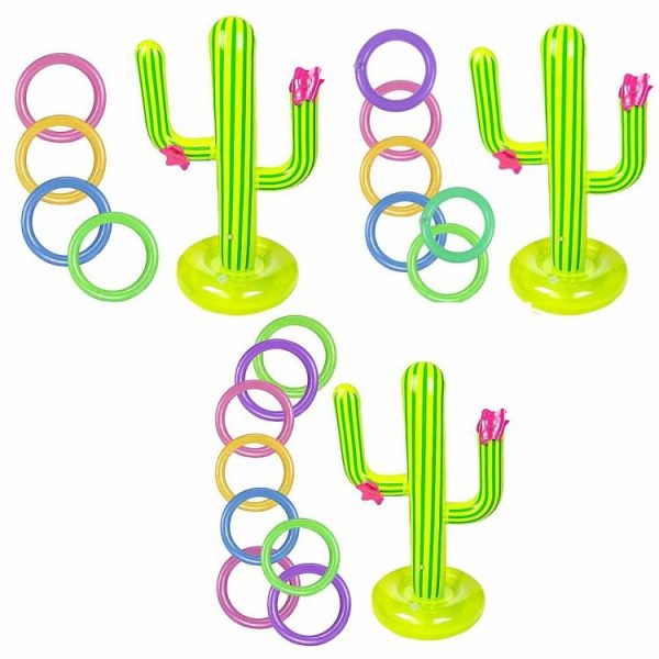 Water fun |   Water Game Inflatable Cactus Ring Toss Game Set Pool Beach Lawn Party Toy