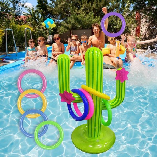 Water fun |   Water Game Inflatable Cactus Ring Toss Game Set Pool Beach Lawn Party Toy