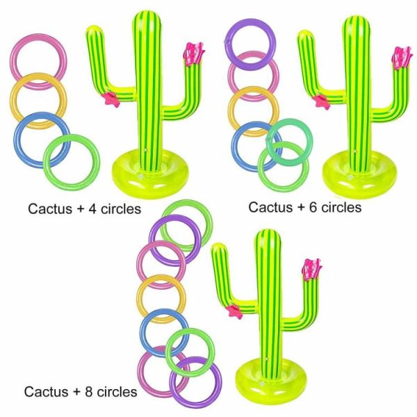 Water fun |   Water Game Inflatable Cactus Ring Toss Game Set Pool Beach Lawn Party Toy