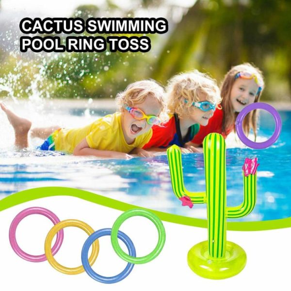 Water fun |   Water Game Inflatable Cactus Ring Toss Game Set Pool Beach Lawn Party Toy