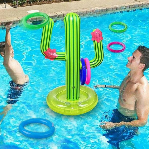 Water fun |   Water Game Inflatable Cactus Ring Toss Game Set Pool Beach Lawn Party Toy