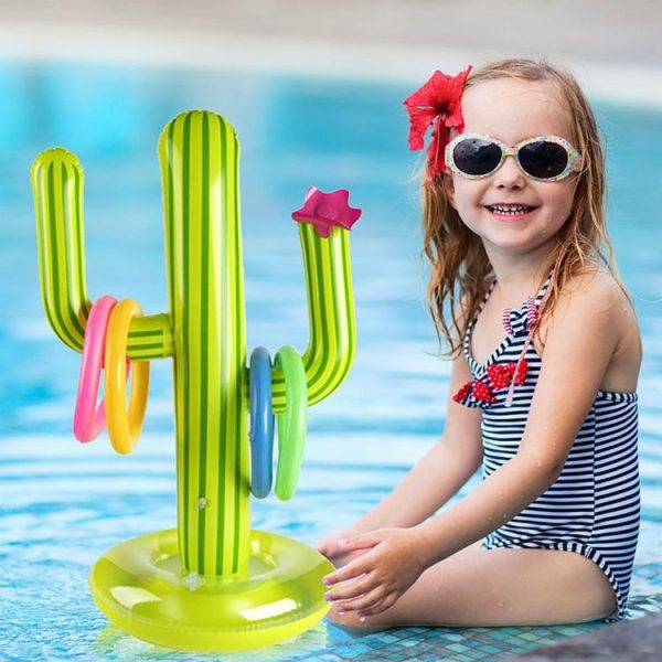 Water fun |   Water Game Inflatable Cactus Ring Toss Game Set Pool Beach Lawn Party Toy