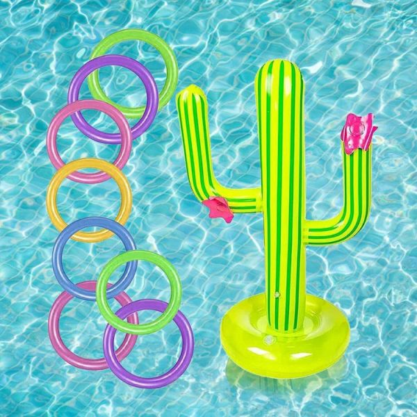 Water fun |   Water Game Inflatable Cactus Ring Toss Game Set Pool Beach Lawn Party Toy