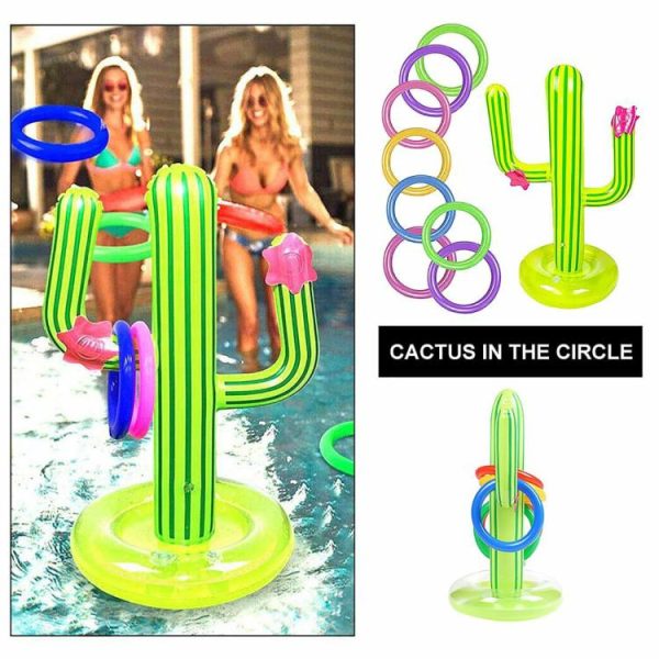 Water fun |   Water Game Inflatable Cactus Ring Toss Game Set Pool Beach Lawn Party Toy