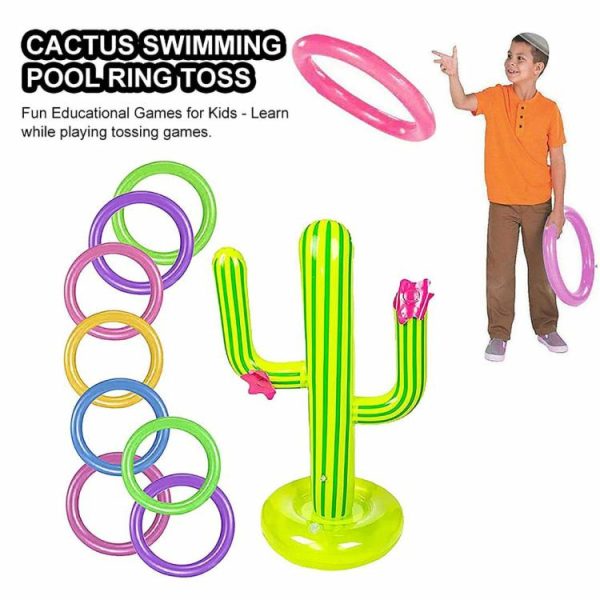 Water fun |   Water Game Inflatable Cactus Ring Toss Game Set Pool Beach Lawn Party Toy