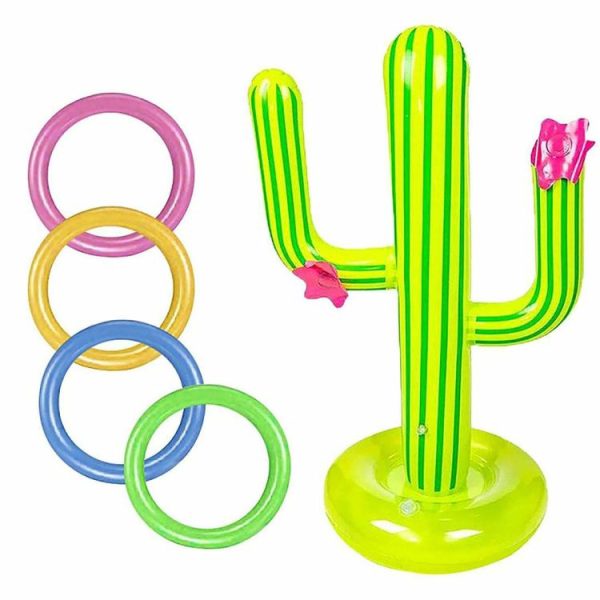 Water fun |   Water Game Inflatable Cactus Ring Toss Game Set Pool Beach Lawn Party Toy