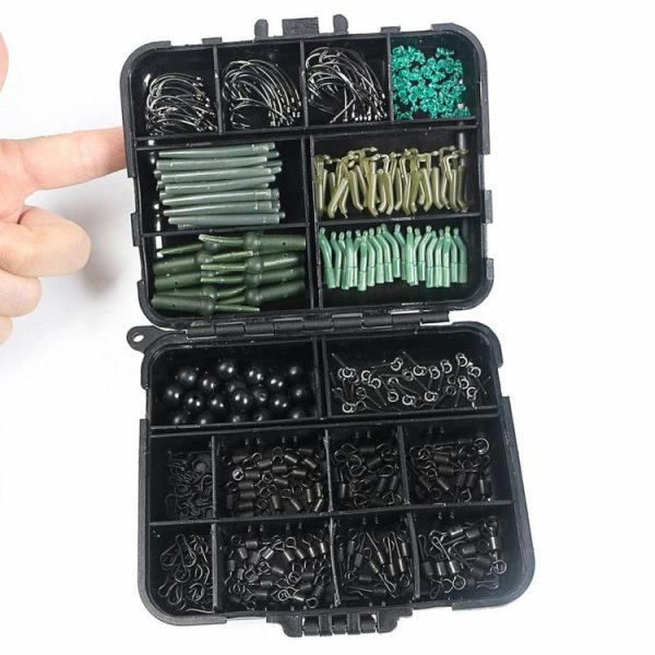 Fishing Gear |   420pcs/Box Fishing Tackles Kit Hooks Swivel Snaps Stop Beads Boilie Baits