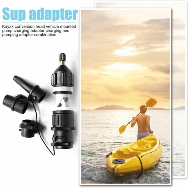 Canoeing |   Paddle Board Air Valve Adapter Canoes Inflatable Rowing Boat Pump Connector