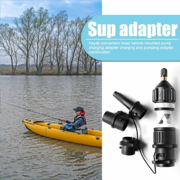 Canoeing |   Paddle Board Air Valve Adapter Canoes Inflatable Rowing Boat Pump Connector