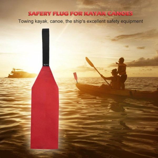 Canoeing |   Red Safety Flag Canoe Towing Warning Flag Fishing Boat Accessories