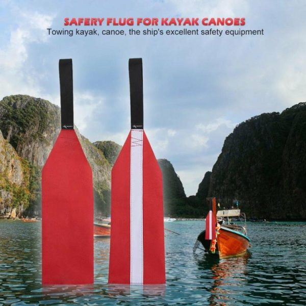 Canoeing |   Red Safety Flag Canoe Towing Warning Flag Fishing Boat Accessories