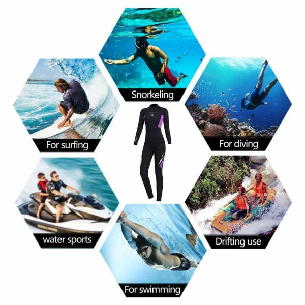 Diving |   3mm Neoprene Wetsuits Women Full Body Scuba Diving Suits for Water Sports