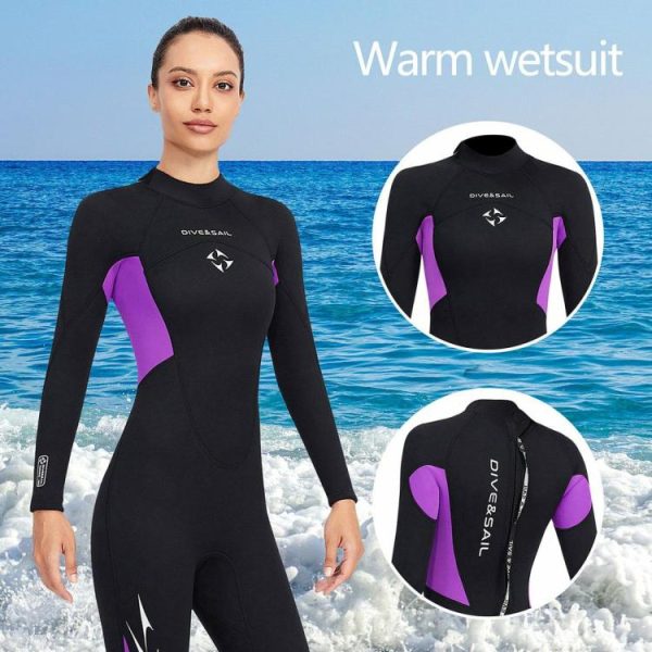 Diving |   3mm Neoprene Wetsuits Women Full Body Scuba Diving Suits for Water Sports