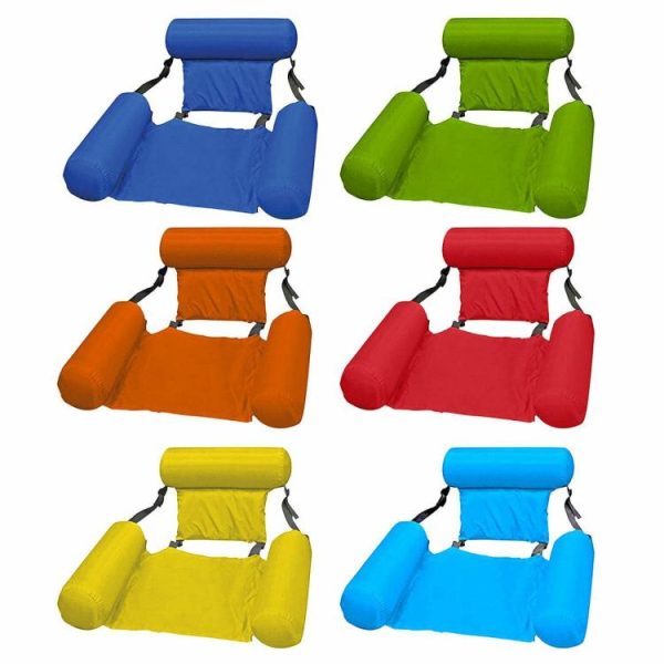 Water fun |   Foldable Floating Bed Swimming Pool Inflatable Water Longue with Backrest