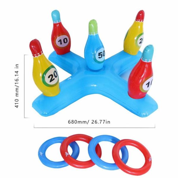 Pool & Accessories |   PVC Bowling Toss Game Lightweight Inflatable Smooth Durable Beach Party Supplies