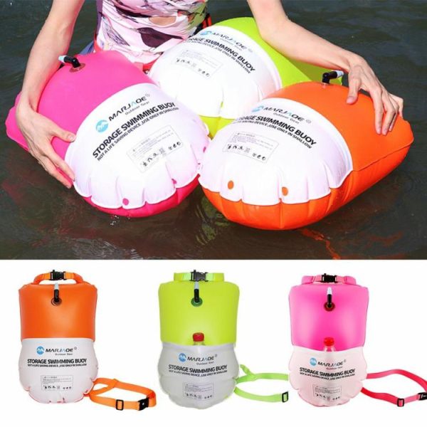 Swimming |   20L Inflatable Open Swimming Buoy Tow Float Dry Bag with Waist Belt for Swimming