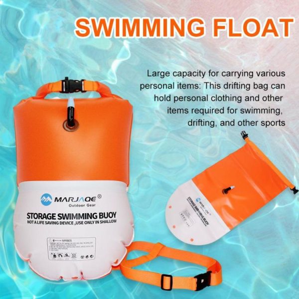 Swimming |   20L Inflatable Open Swimming Buoy Tow Float Dry Bag with Waist Belt for Swimming