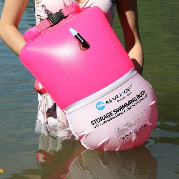 Swimming |   20L Inflatable Open Swimming Buoy Tow Float Dry Bag with Waist Belt for Swimming