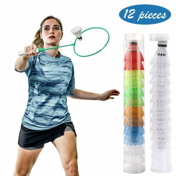 Badminton |   12pcs Plastic Badminton Balls Lightweight Badminton Shuttlecock Outdoor Supplies