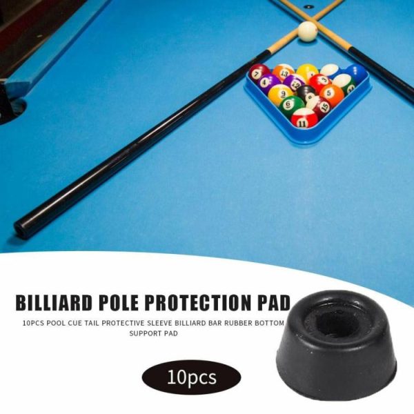 Snooker & Billiard |   10pcs Pool Cue Tail Protective Sleeve Billiard Rubber Bottom Support Pad